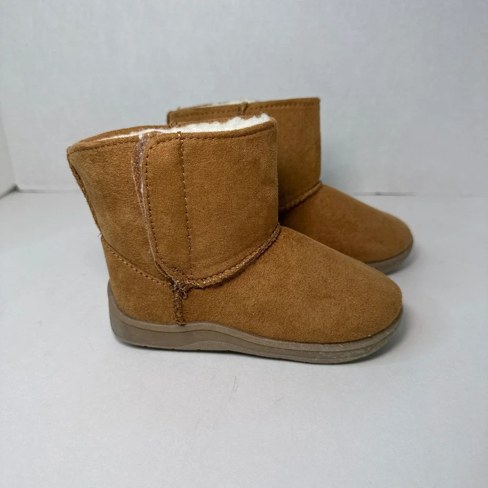 Wonder Nation Toddler Chestnut Brown Faux Fur Lined Boots Size 6